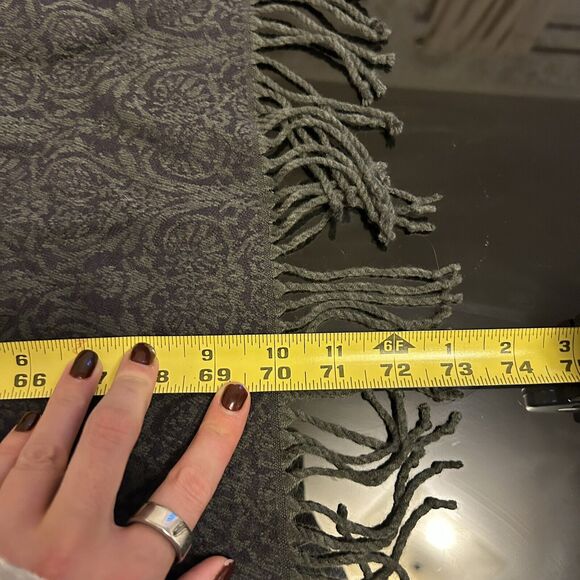 Lauren Ralph Lauren Scarf Long Winter Large Knit Fringe Purple‎ 22X70 Acrylic - Picture 5 of 5